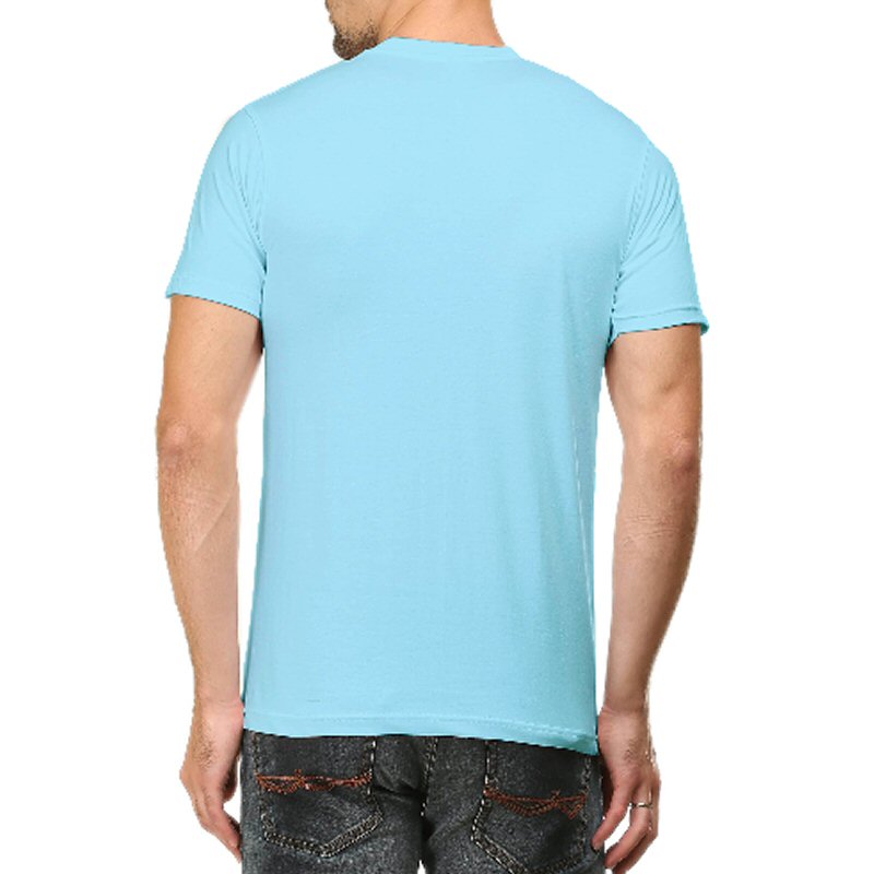 Beige Unisex Plain Cotton Round Neck T-shirt