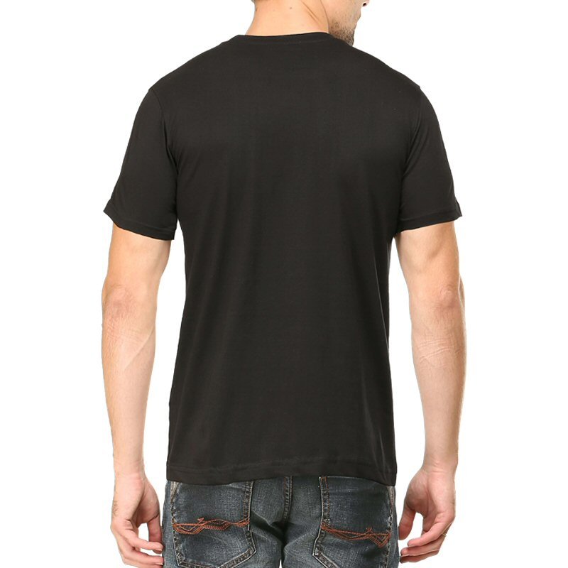 Black Unisex Plain Cotton Round Neck T-shirt