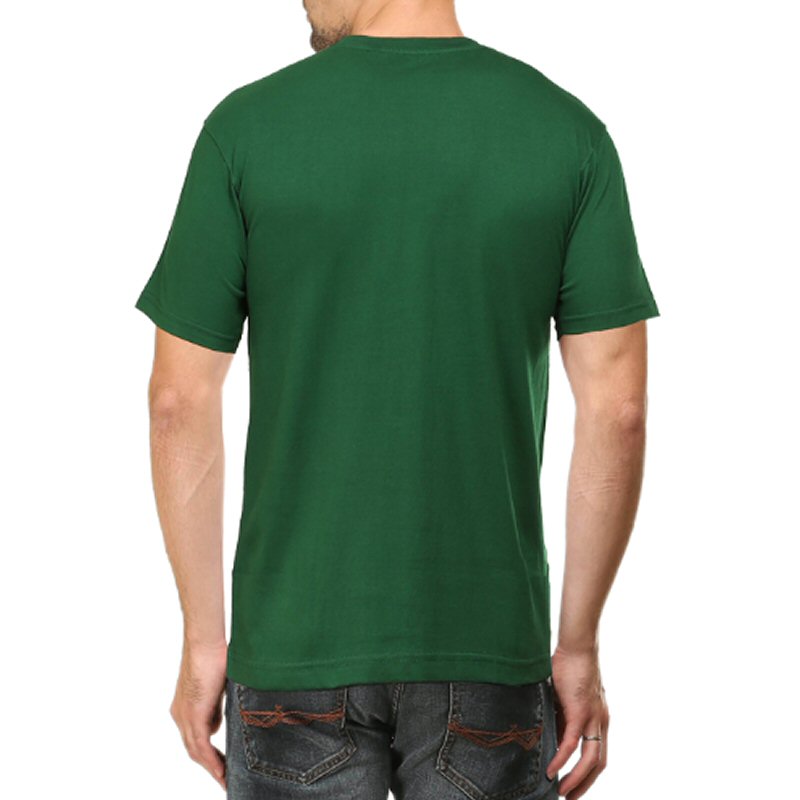 bottle-green-unisex-plain-cotton-round-neck-t-shirt