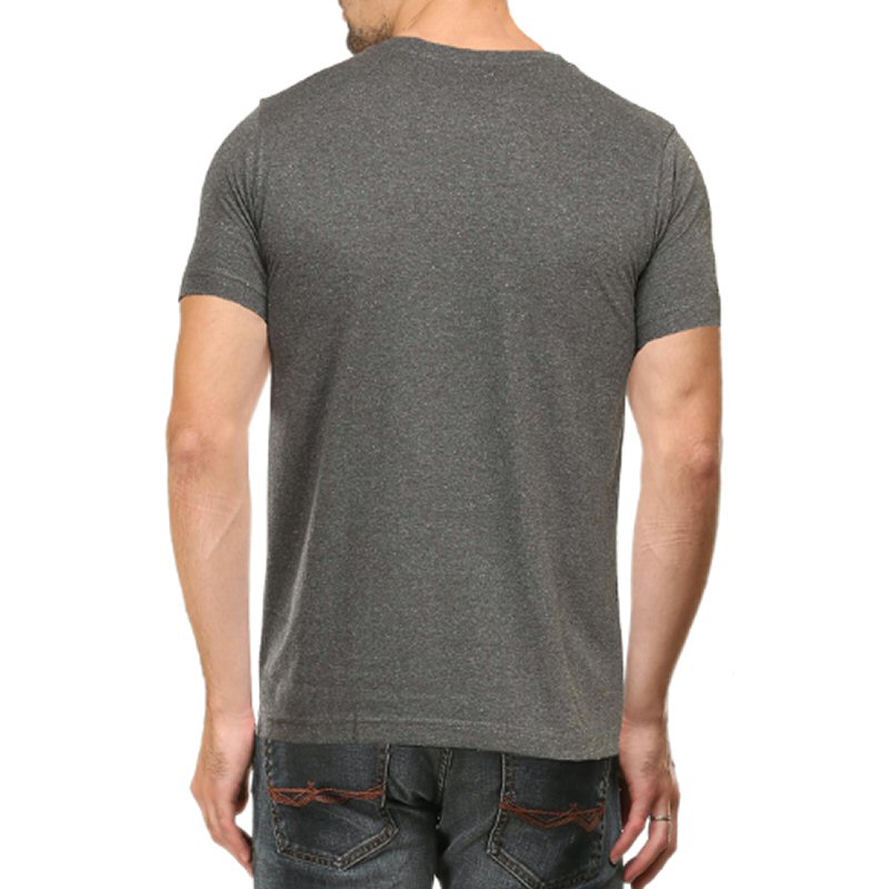 Charcoal Melange Unisex Plain Cotton Round Neck T-shirt