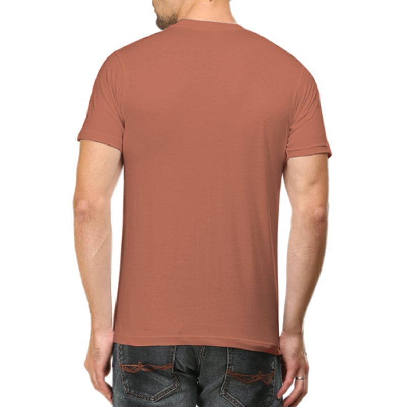 Copper Unisex Plain Cotton Round Neck T-shirt