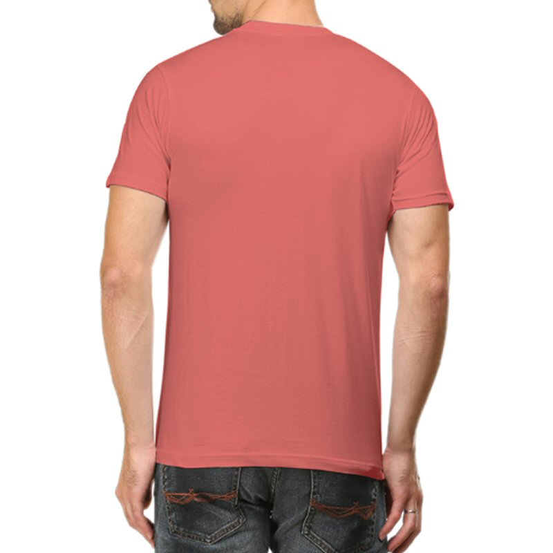 Coral Unisex Plain Cotton Round Neck T-shirt