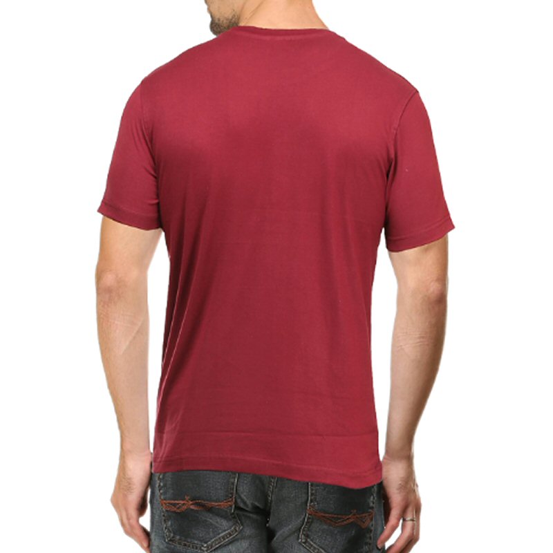 Maroon Unisex Plain Cotton Round Neck T-shirt