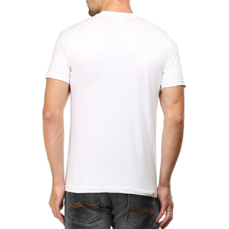 White Unisex Plain Cotton Round Neck T-shirt