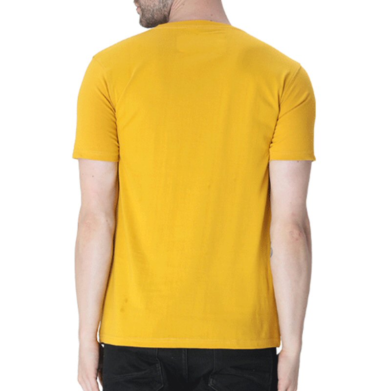 Mustard Yellow Unisex Plain Cotton Round Neck T-shirt