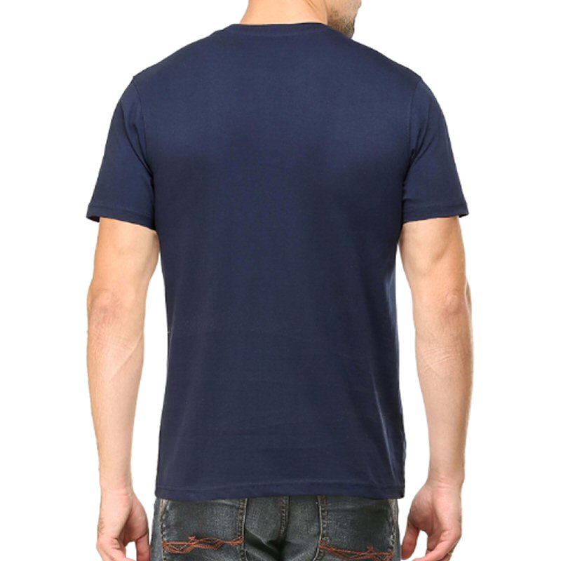 Navy Unisex Plain Cotton Round Neck T-shirt