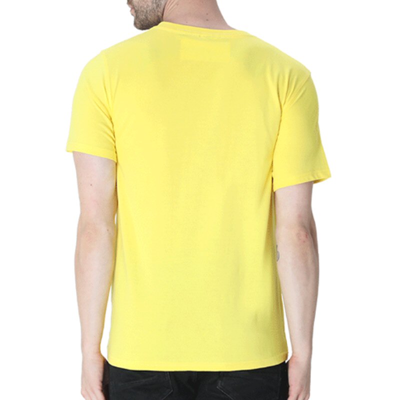 New Yellow Unisex Plain Cotton Round Neck T-shirt