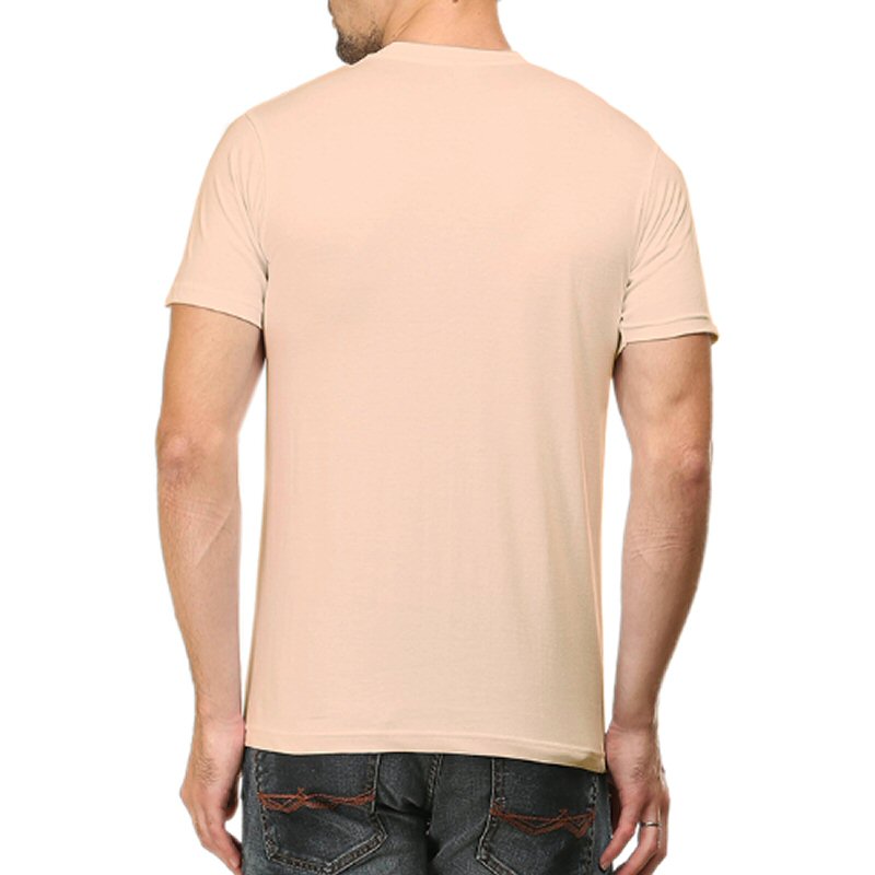 Peach Unisex Plain Cotton Round Neck T-shirt