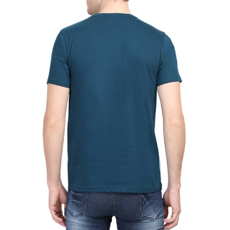 Petrol Blue Unisex Plain Cotton Round Neck T-shirt