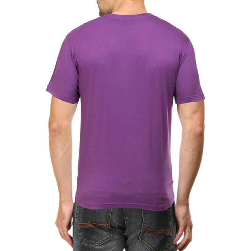 Purple Unisex Plain Cotton Round Neck T-shirt