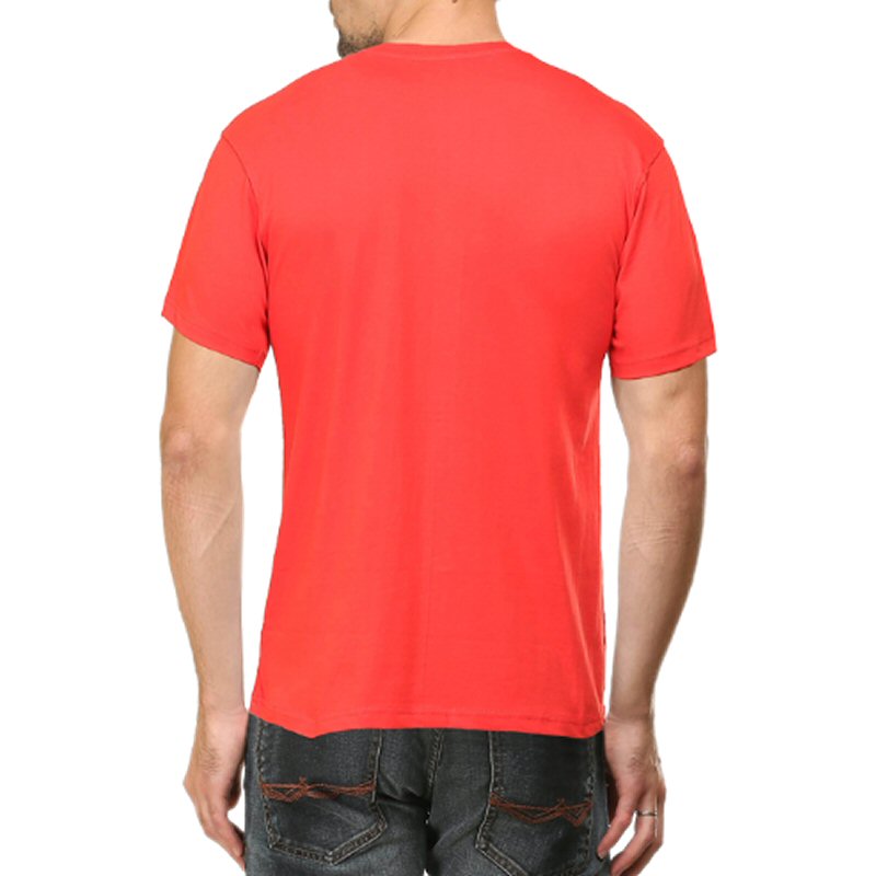 Red Unisex Plain Cotton Round Neck T-shirt