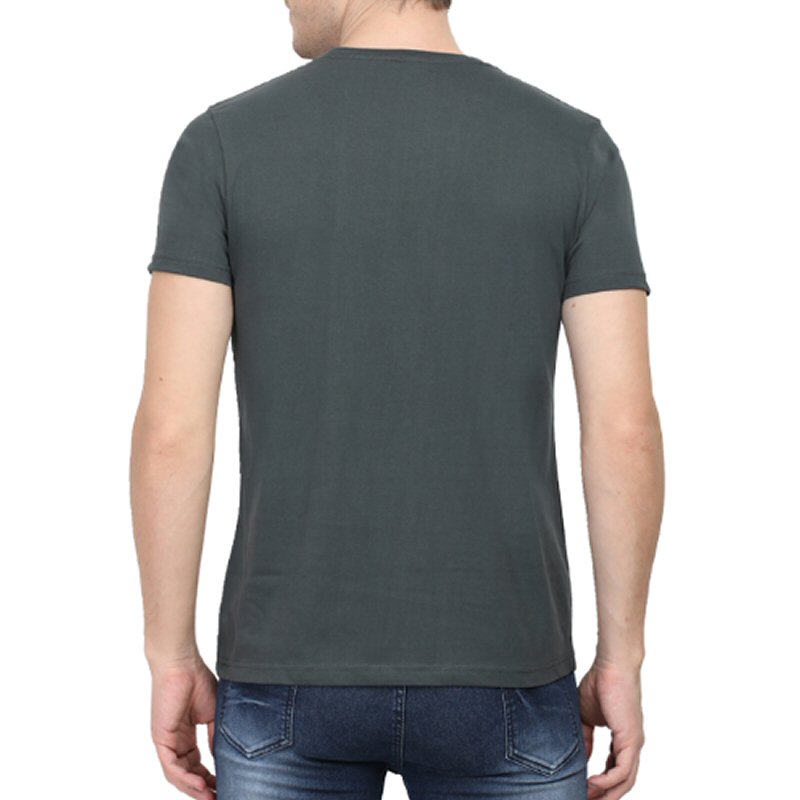 Steel Grey Unisex Plain Cotton Round Neck T-shirt