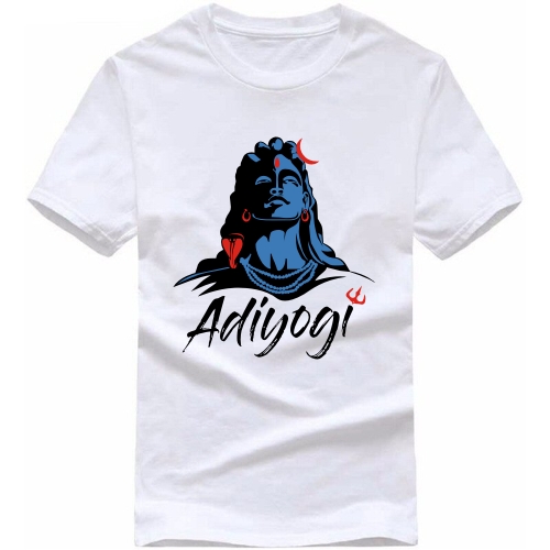 Adiyogi Lord Shiva Hindu Devotional Slogan T-shirts