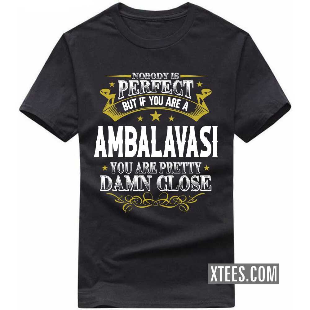 Nobody Is Perfect But If You Are A AMBALAVASI You Are Pretty Damn Close Caste Name T-shirt