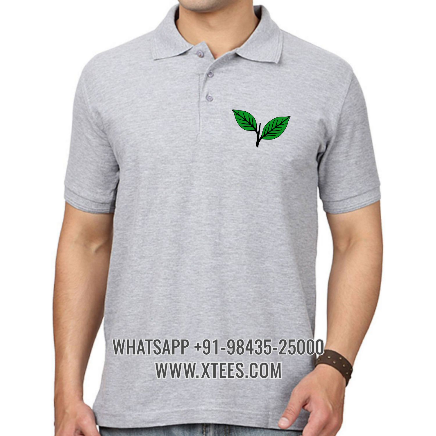 Anna Dravida Munnetra Kazhagam Admk Logo 1 Left Chest Logo Printed Collar Polo T-shirt