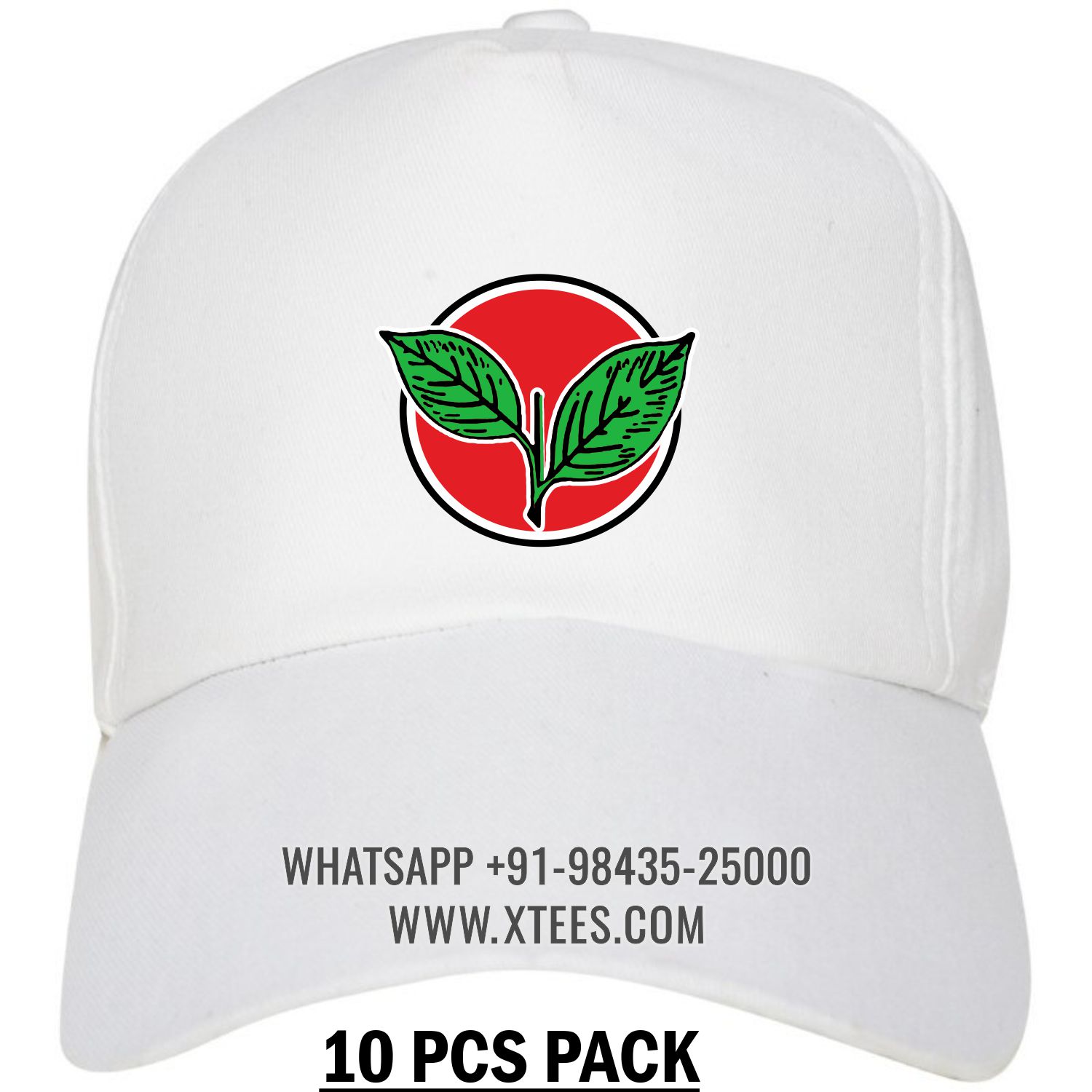 Anna Dravida Munnetra Kazhagam Admk Logo 2 Printed Cap - 10 Pcs Pack