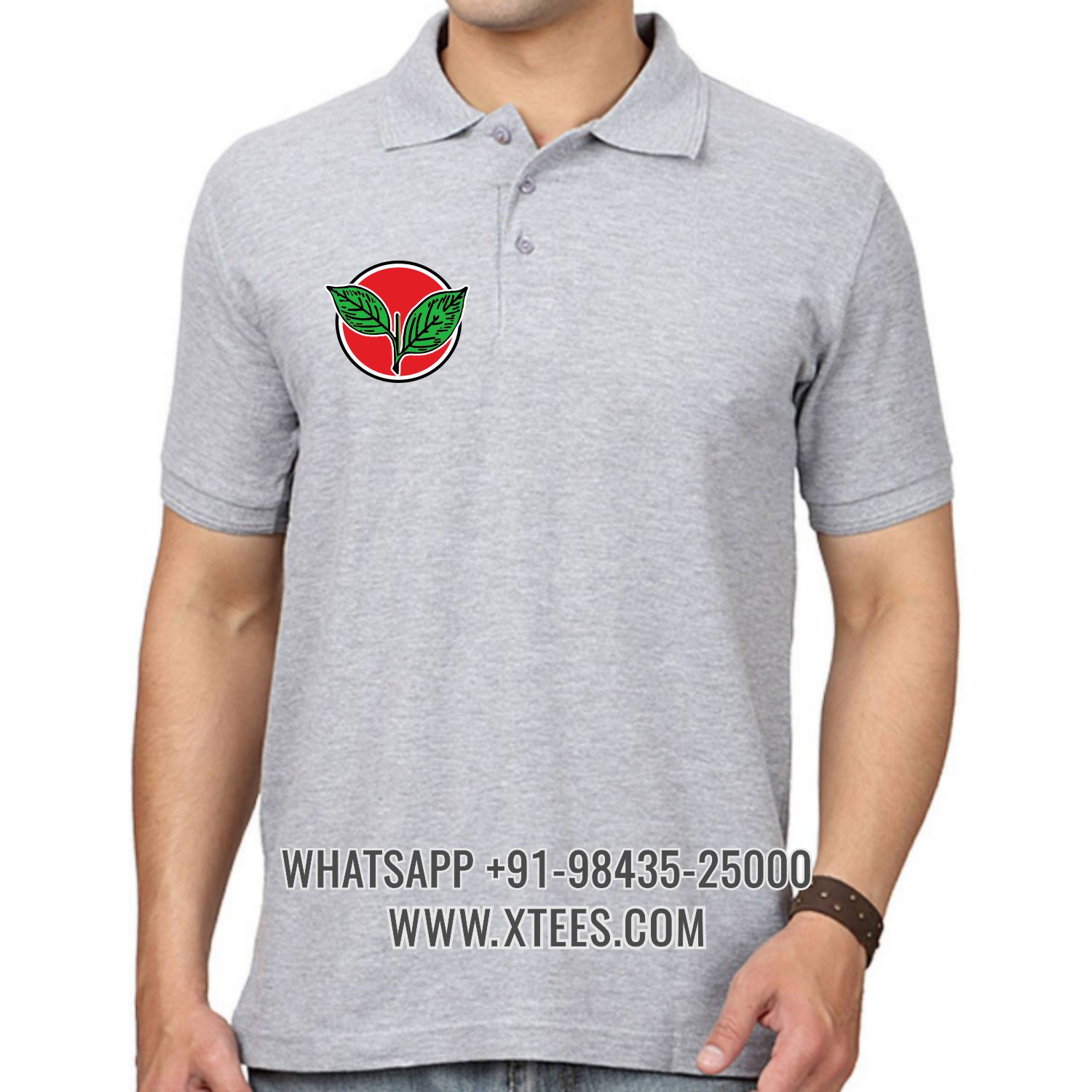 Anna Dravida Munnetra Kazhagam Admk Logo 2 Right Chest Logo Printed Collar Polo T-shirt