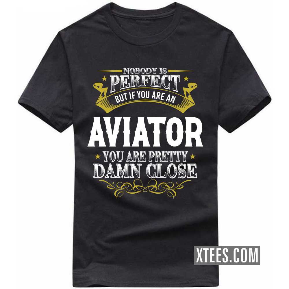 Nobody Is Perfect But If You Are A Aviator You Are Pretty Damn Close Profession T-shirt