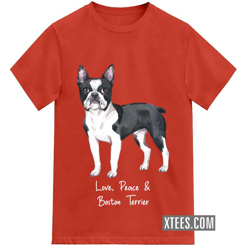Boston Terrier Dog Printed T-shirt Boston Terrier Dog Printed T-shirt