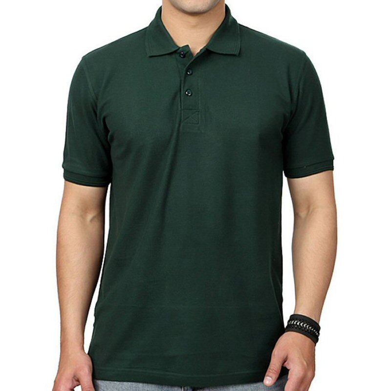 Bottle Green Plain Cotton Collar Polo T-shirt Bottle Green Plain Cotton Collar Polo T-shirt