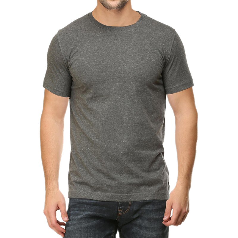 Charcoal Melange Unisex Plain Cotton Round Neck T-shirt