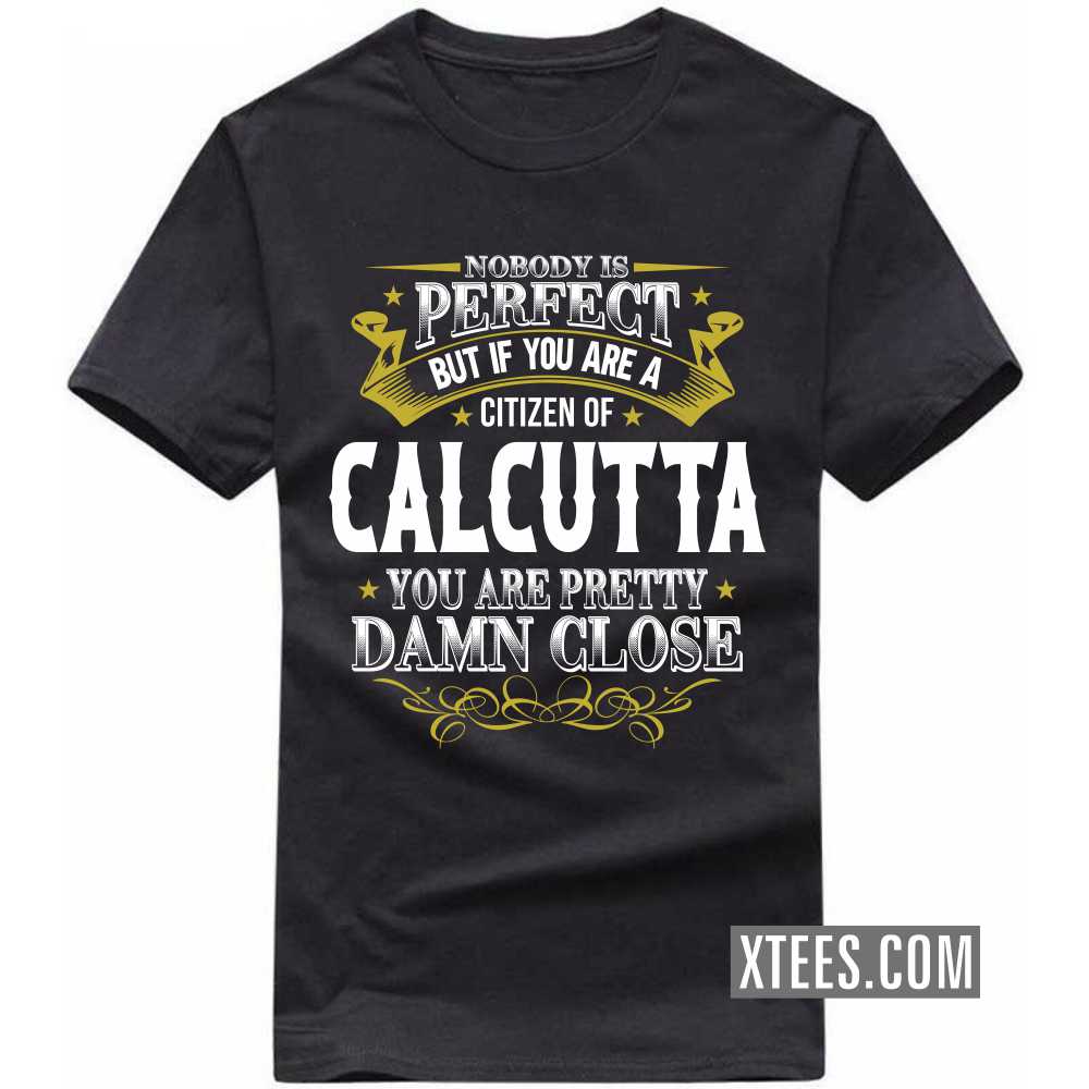 Nobody Is Perfect But If You Are A Citizen Of CALCUTTA You Are Pretty Damn Close India City T-shirt