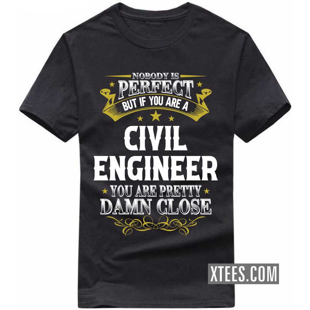 Nobody Is Perfect But If You Are A CIVIL ENGINEER You Are Pretty Damn Close Profession T-shirt