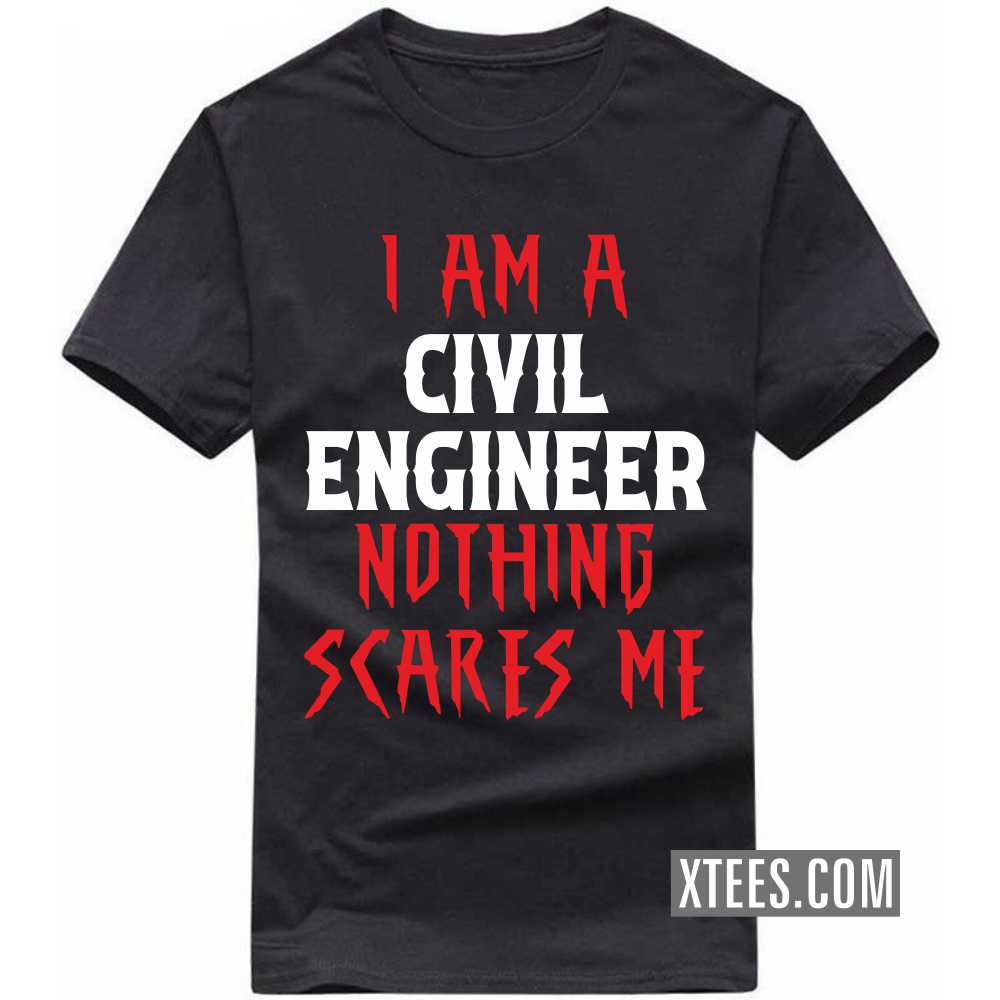 I Am A CIVIL ENGINEER Nothing Scares Me Profession T-shirt