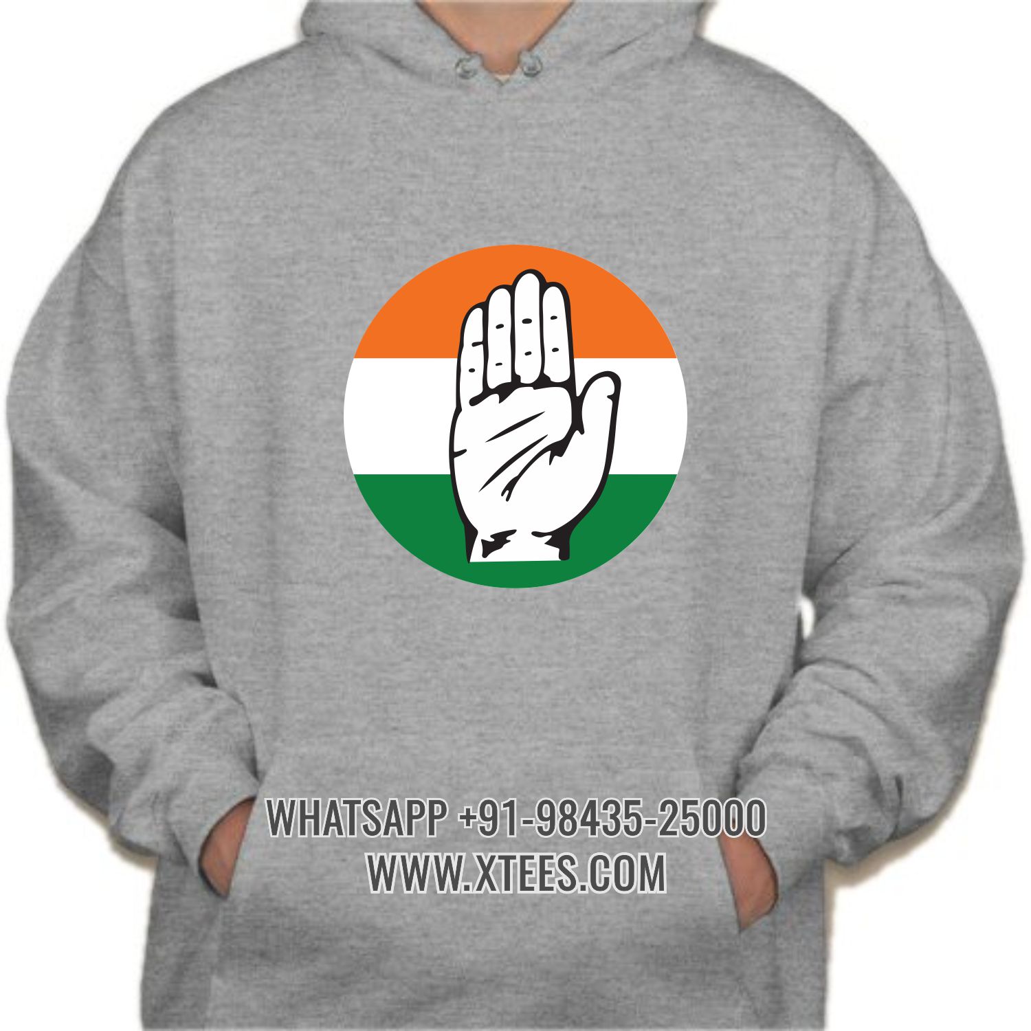Congress Logo Printed Hoodie