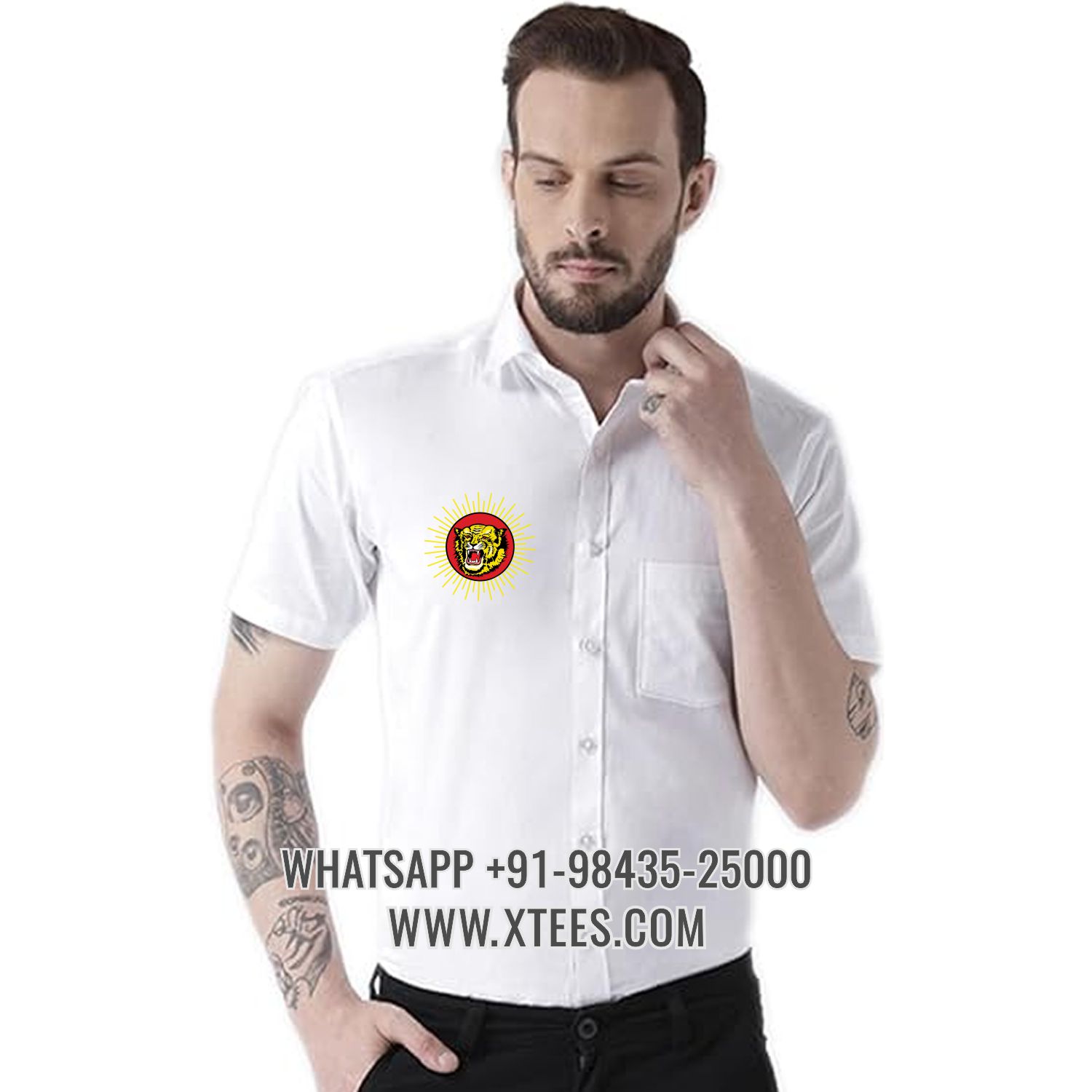Naam Tamilar Katchi NTK Logo Printed Shirt Naam Tamilar Katchi NTK Logo Printed Shirt