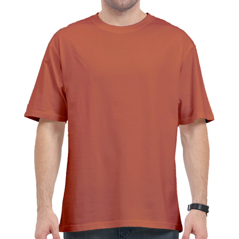 Coral Plain Cotton Oversized 240 Gsm Round Neck T-shirt Coral Plain Cotton Oversized 240 Gsm Round Neck T-shirt