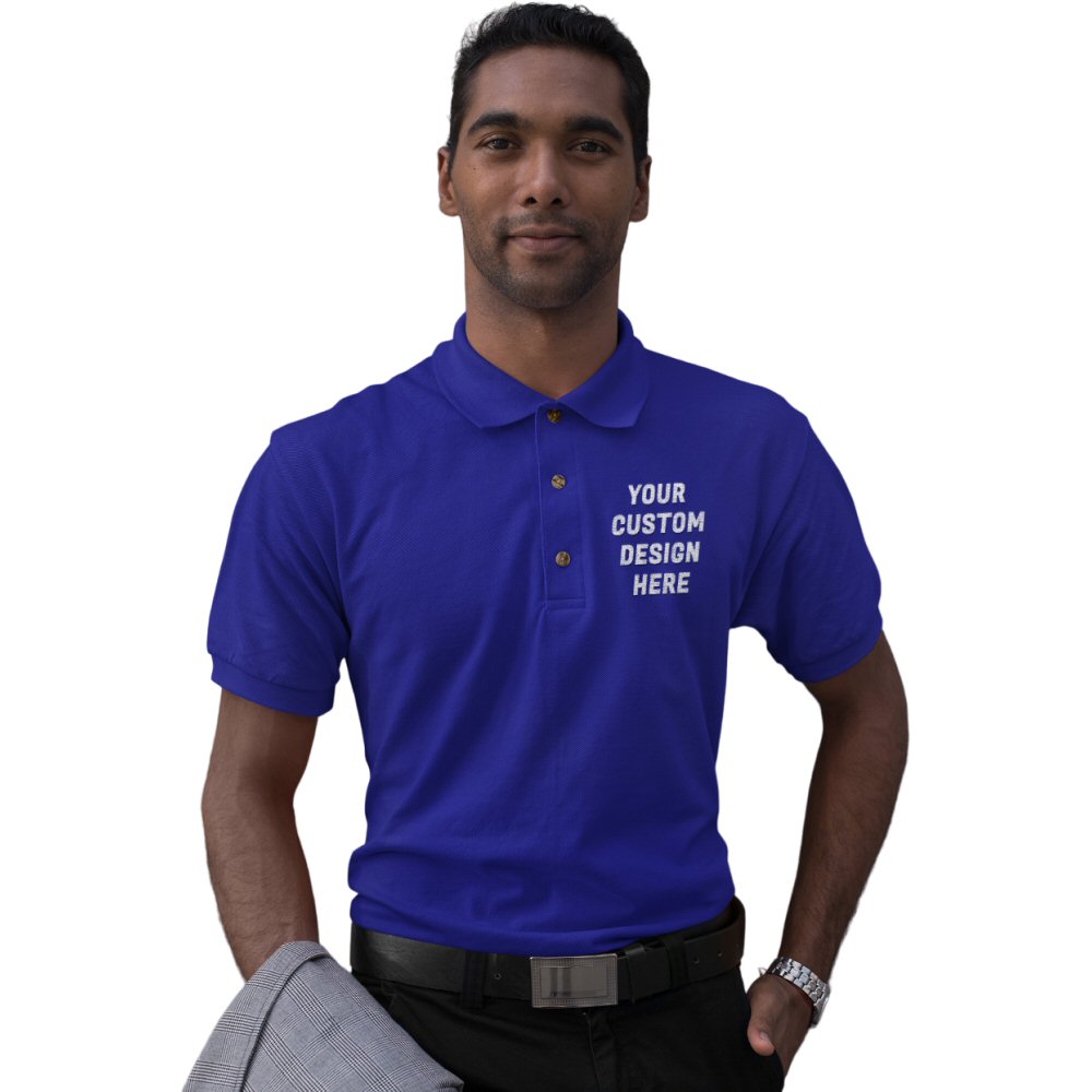 Custom Logo Printed Men Collar Polo T-shirt