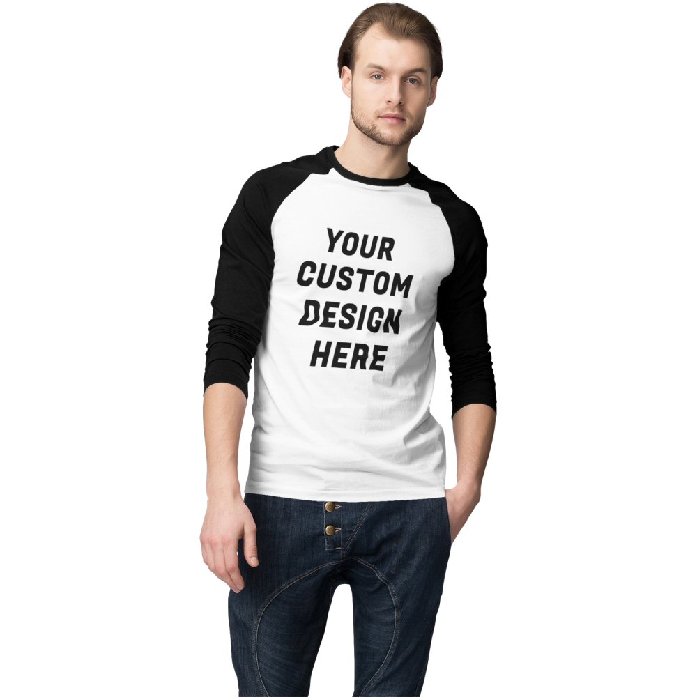 Custom Printed Men Raglan Full Sleeve T-shirt