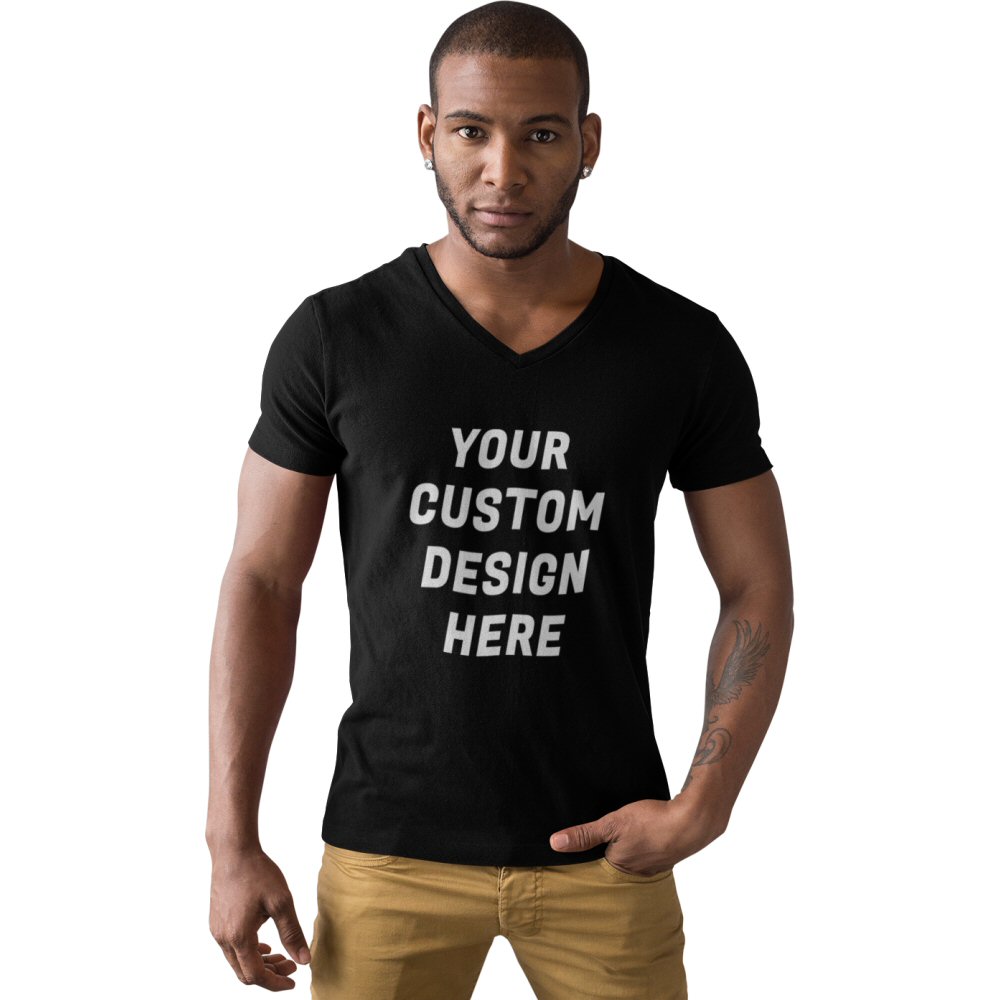 Custom Printed Men V Neck T-shirt