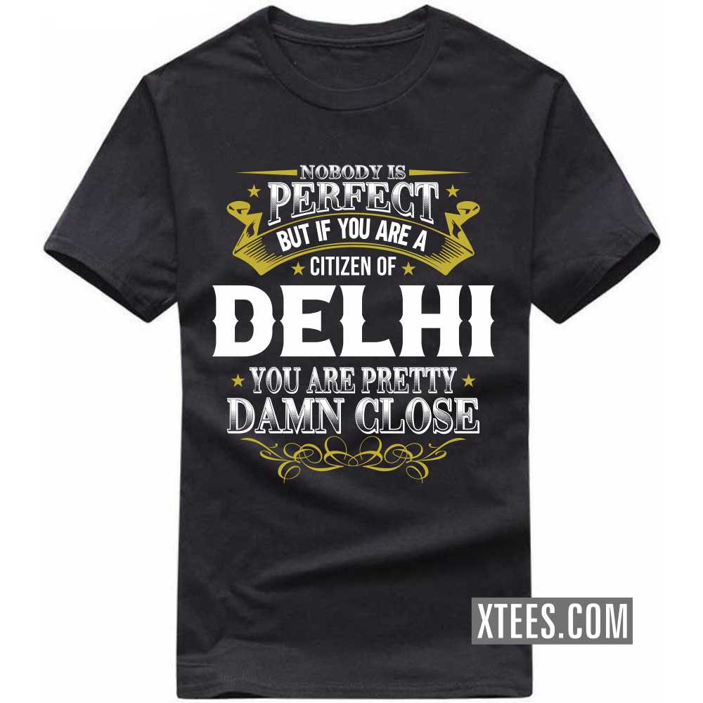 Nobody Is Perfect But If You Are A Citizen Of DELHI You Are Pretty Damn Close India City T-shirt Nobody Is Perfect But If You Are A Citizen Of DELHI You Are Pretty Damn Close India City T-shirt