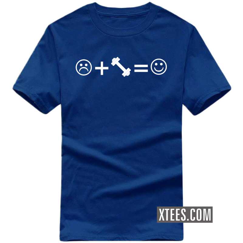 Sad Face + Gym = Happy Face Gym T-shirt India