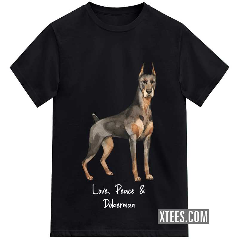 Doberman Dog Printed Kids T-shirt
