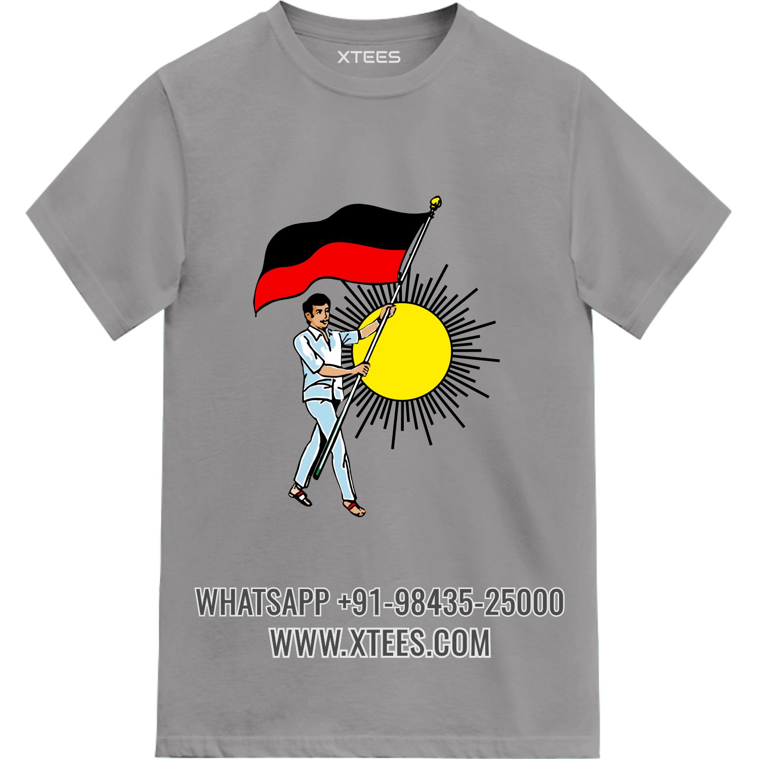 Dravida Munnetra Kazhagam Dmk Youth Wing Logo Printed T-shirt