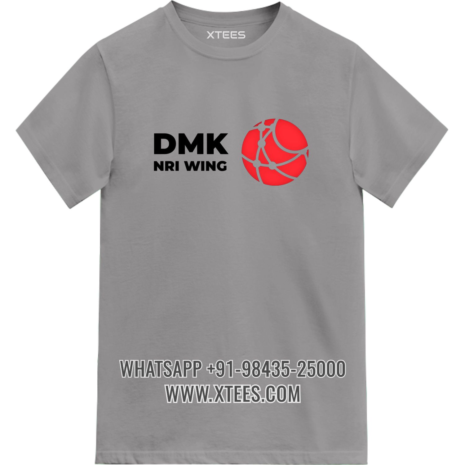 Dravida Munnetra Kazhagam Dmk NRI Wing Logo Printed T-shirt