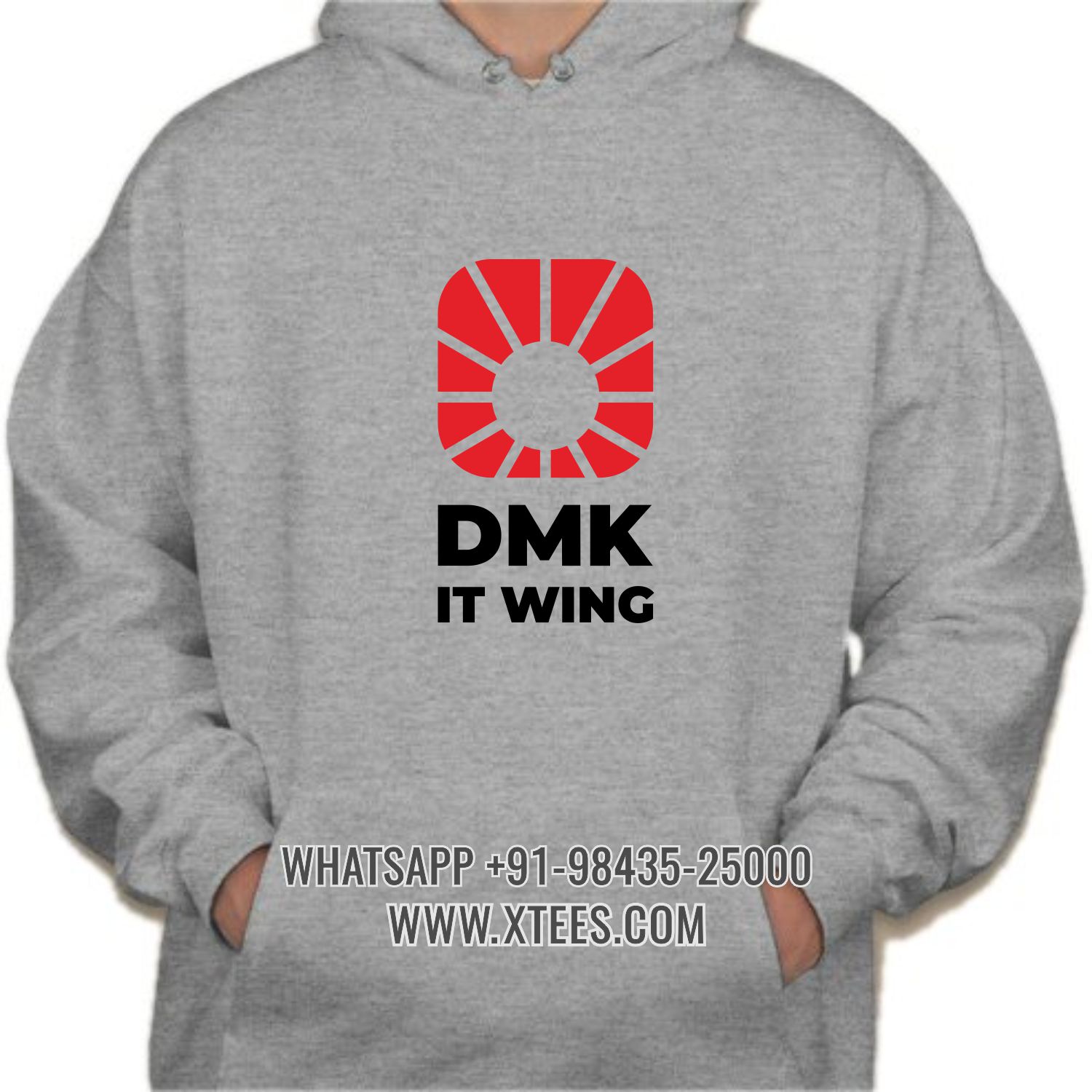 Dravida Munnetra Kazhagam Dmk IT Wing Logo Printed Hoodie