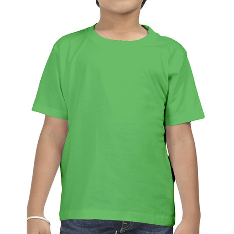Flag Green Plain Kids Boys Round Neck T-shirt