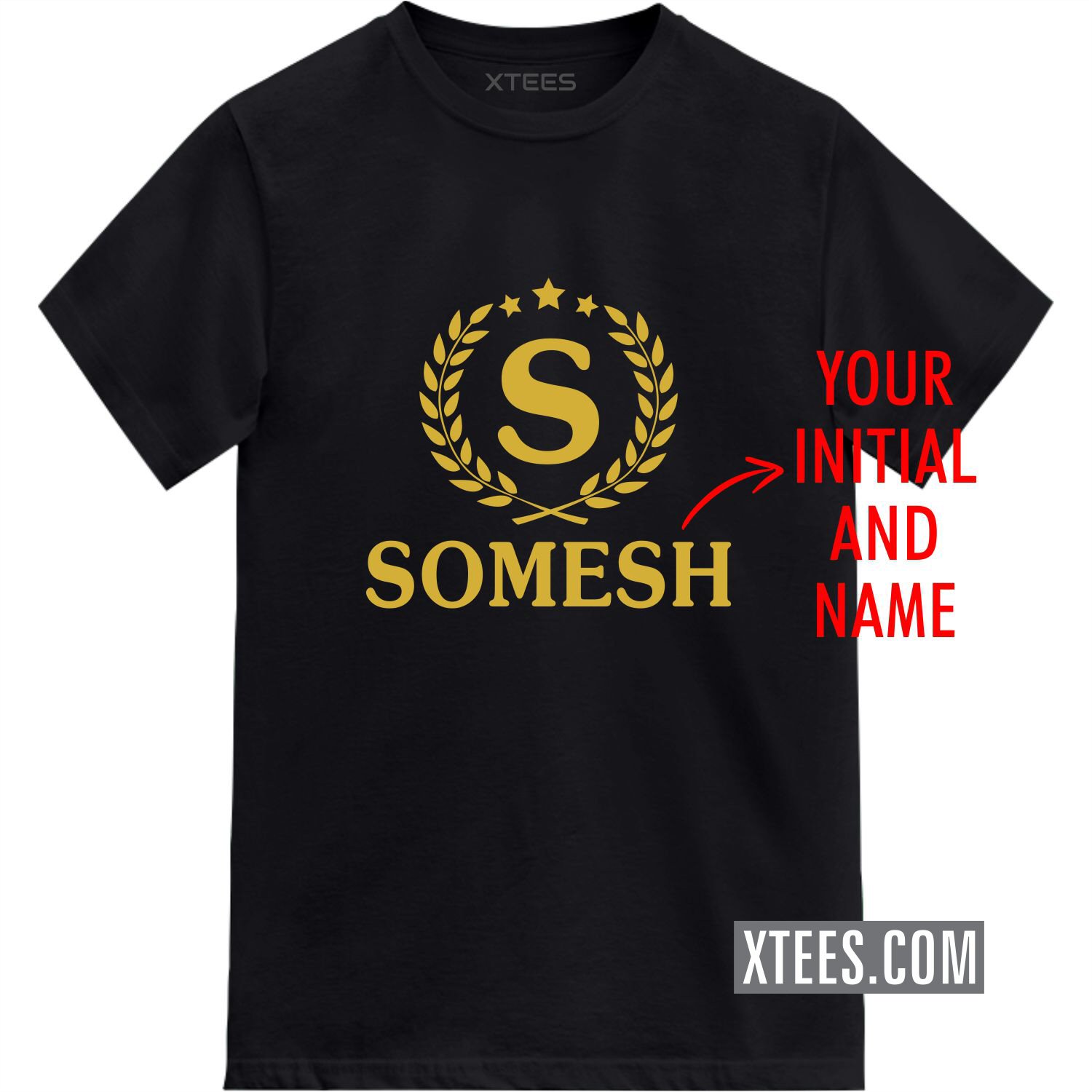 Golden Awards Symbol Custom Initial And Name Printed T-shirt