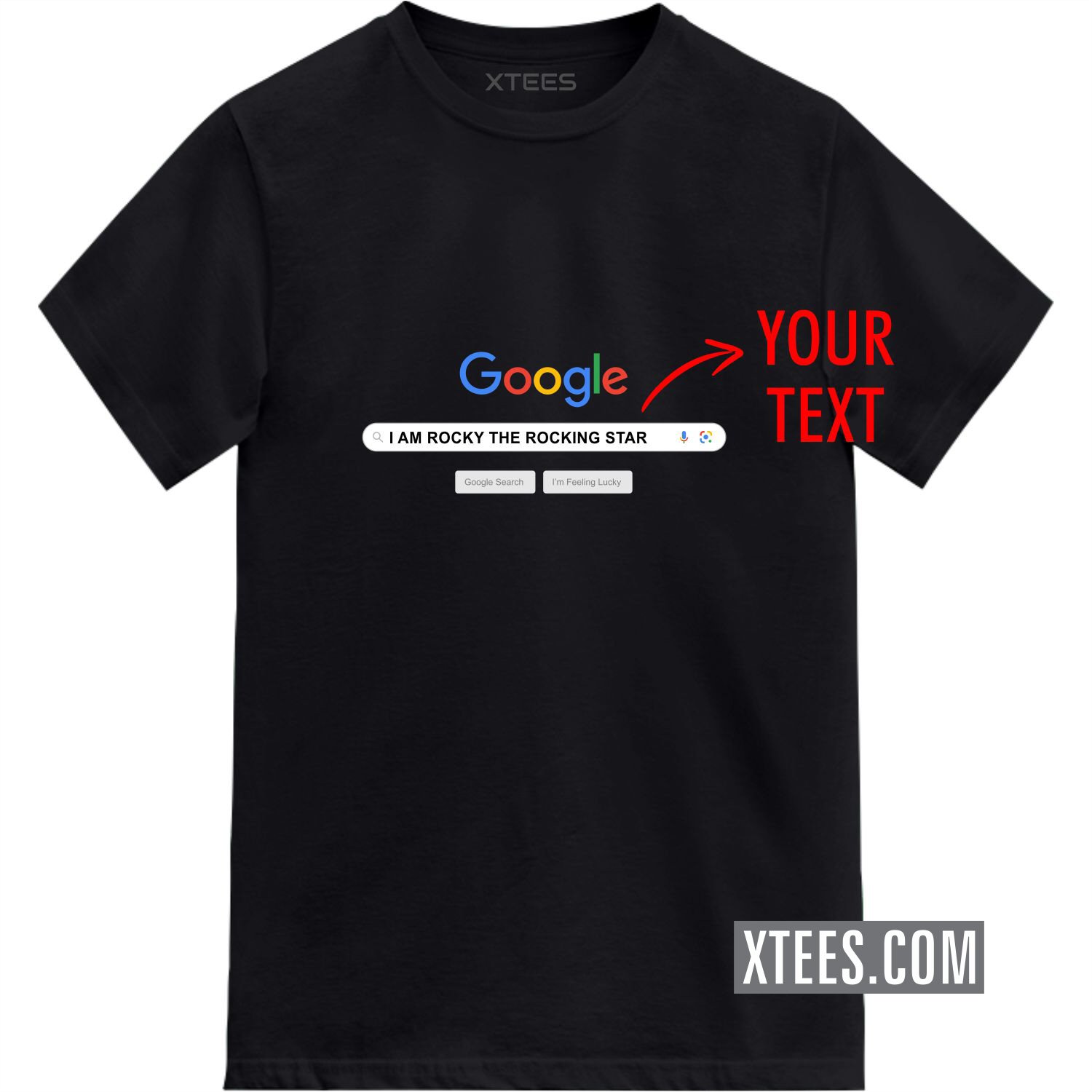 Google Search Box Custom Text Printed T-shirt