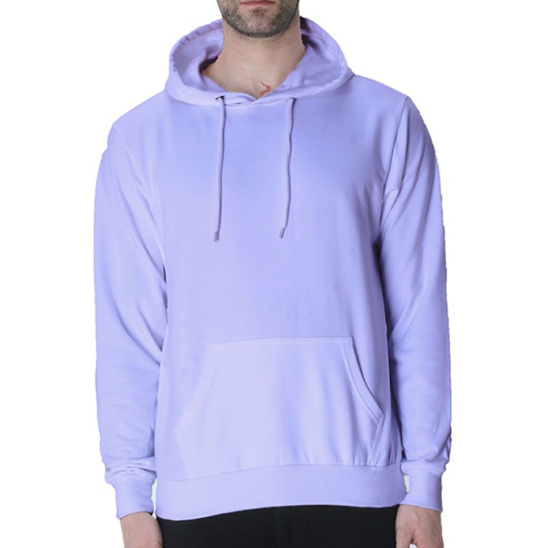 Lavender Men Plain Cotton Hoodie Lavender Men Plain Cotton Hoodie
