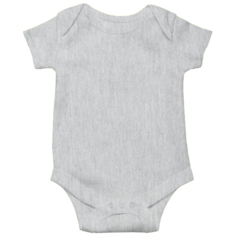 Grey Melange Plain Baby Rompers