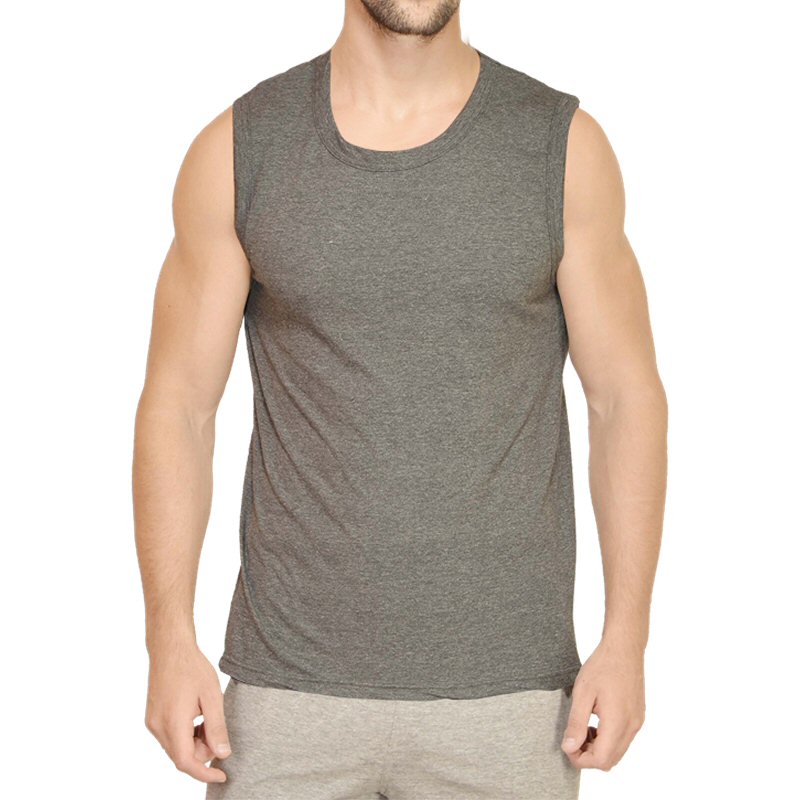 Charcoal Melange Sleeveless T-shirt