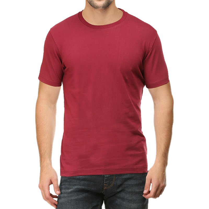 Maroon Unisex Plain Cotton Round Neck T-shirt