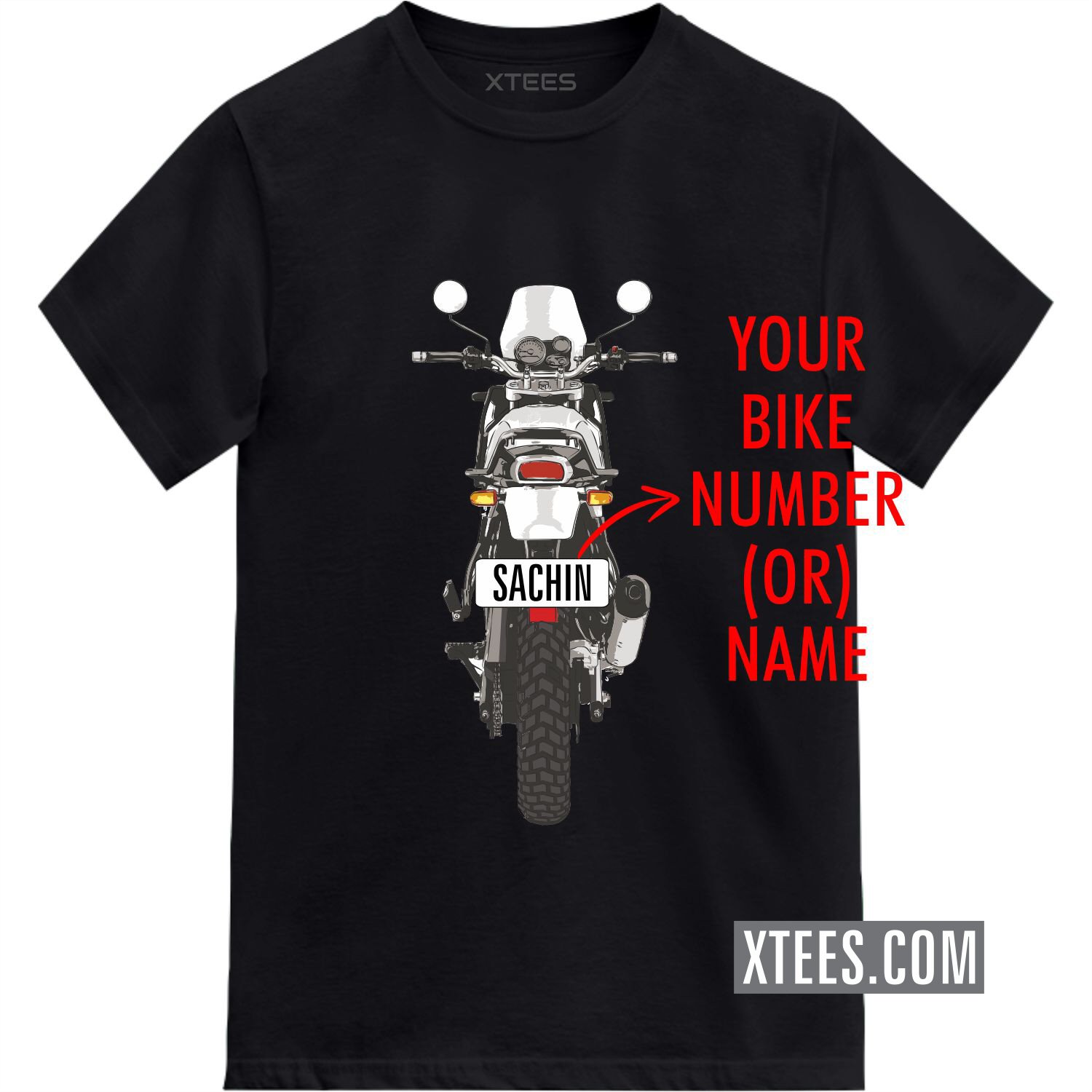 Himalayan Motorcycle Custom Number Plate T-shirt
