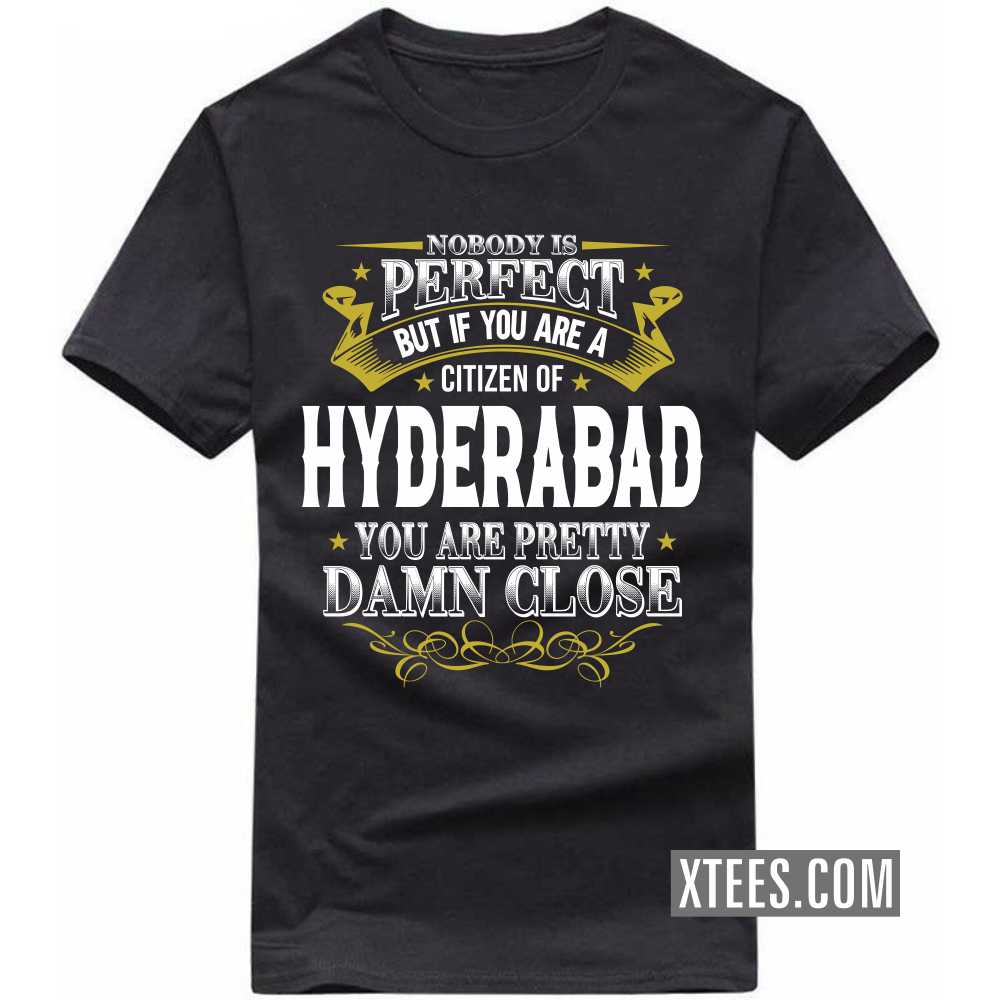 Nobody Is Perfect But If You Are A Citizen Of HYDERABAD You Are Pretty Damn Close India City T-shirt