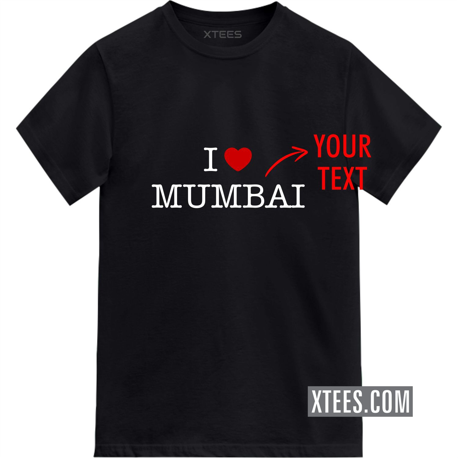 I Love Custom Text Printed T-shirt